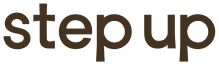 step up logo brown